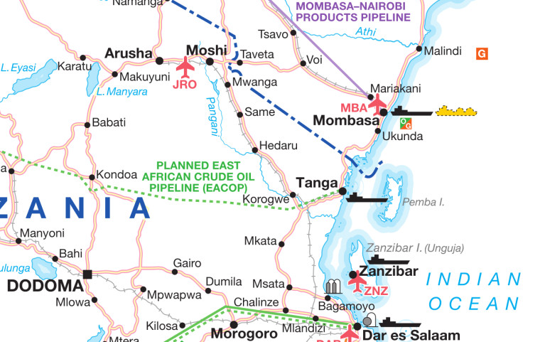 East Africa energy markets map